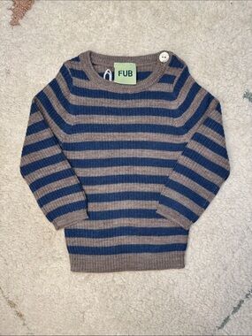 Striped Kids Sweater - Blue and Brown